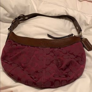 Purple Coach hobo bag